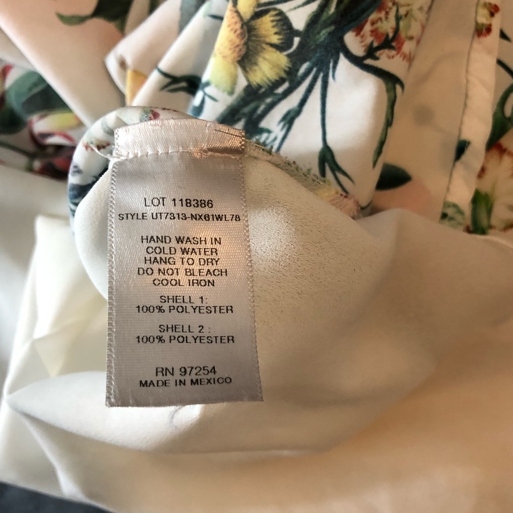 One Clothing floral tank w/ white sheer back- L - Picture 3 of 4